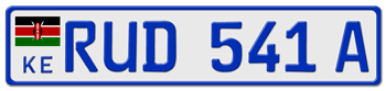 KENYA LICENSE  PLATE  -- EMBOSSED WITH YOUR CUSTOM NUMBER
