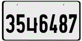 KOREA (SOUTH) U.S. STYLE LICENSE PLATE -- EMBOSSED WITH YOUR CUSTOM NUMBER
