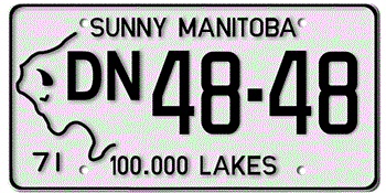 1971 MANITOBA LICENSE PLATE - EMBOSSED WITH YOUR CUSTOM NUMBER