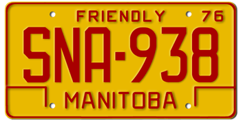 1976 MANITOBA LICENSE PLATE - 