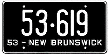 1953 NEW BRUNSWICK LICENSE PLATE - EMBOSSED WITH YOUR CUSTOM NUMBER