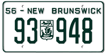 1956 NEW BRUNSWICK LICENSE PLATE - EMBOSSED WITH YOUR CUSTOM NUMBER