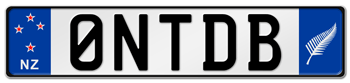 NEW ZEALAND LICENSE PLATE -- EMBOSSED WITH YOUR CUSTOM NUMBER