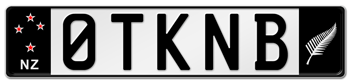 NEW ZEALAND LICENSE  PLATE (CURRENT)  -- 