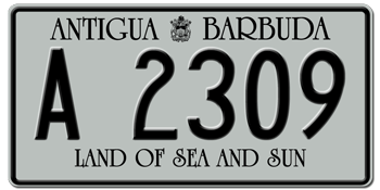 ANTIGUA AND BARBUDA LICENSE PLATE -