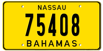 BAHAMAS (NASSAU) AUTO LICENSE PLATE ISSUED BETWEEN 1987 - 1990 -EMBOSSED WITH YOUR CUSTOM NUMBER