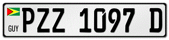 GUYANA PROPOSED AUTO LICENSE PLATE - 