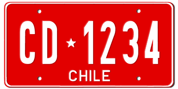CHILE DIPLOMATIC AUTO LICENSE PLATE -EMBOSSED WITH YOUR CUSTOM NUMBER