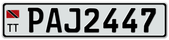TRINIDAD & TOBAGO PROPOSED AUTO LICENSE PLATE - EMBOSSED WITH YOUR CUSTOM NUMBER