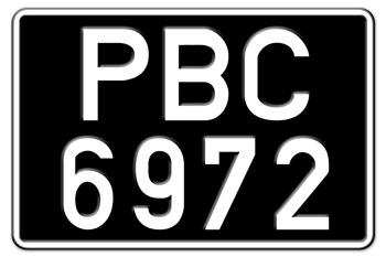 TRINIDAD AND TOBAGO SQUARE LICENSE PLATE FOR YOUR AUTO, TRUCK/LORRY - EMBOSSED WITH YOUR CUSTOM NUMBER
