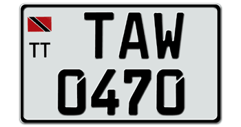 TRINIDAD & TOBAGO SQUARE PROPOSED LICENSE PLATE TO BE ISSUED FOR LORRIES & TRUCKS