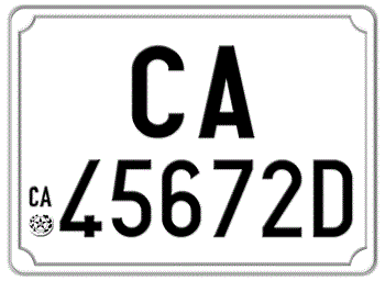 ITALY EURO SQUARE LICENSE PLATE PROVINCE OF CAGLIARI ISSUED BETWEEN 1977 TO 1994. - EMBOSSED WITH YOUR CUSTOM NUMBER