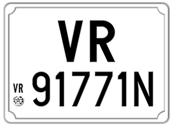ITALY EURO SQUARE LICENSE PLATE PROVINCE OF VERONA ISSUED BETWEEN 1977 TO 1994. - EMBOSSED WITH YOUR CUSTOM NUMBER