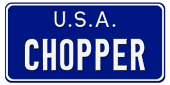 MOTORCYCLE LICENSE PLATE -  AND STATE/COUNTRY