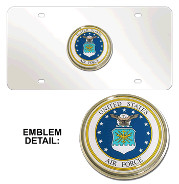 AIR FORCE CHROME EMBLEM 3D MIRROR LICENSE PLATE