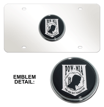 POW/MIA EMBLEM 3D MIRROR LICENSE PLATE