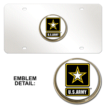 US ARMY EMBLEM 3D MIRROR LICENSE PLATE