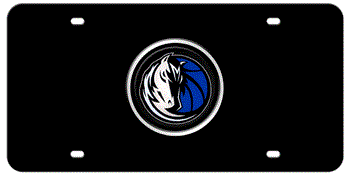DALLAS MAVERICKS NBA (NATIONAL BASKETBALL ASSOCIATION) COLOR EMBLEM 3D BLACK LICENSE PLATE