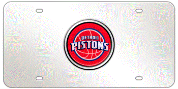 DETROIT PISTONS NBA (NATIONAL BASKETBALL ASSOCIATION) COLOR EMBLEM 3D MIRROR LICENSE PLATE