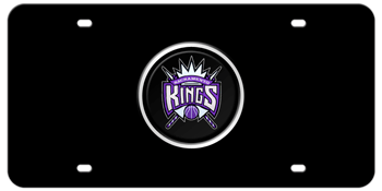 SACRAMENTO KINGS NBA (NATIONAL BASKETBALL ASSOCIATION) COLOR EMBLEM 3D BLACK LICENSE PLATE