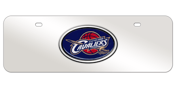 CLEVELAND CAVALIERS NBA (NATIONAL BASKETBALL ASSOCIATION) COLOR EMBLEM 3D MIRROR MID-SIZE LICENSE PLATE