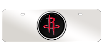 HOUSTON ROCKETS NBA (NATIONAL BASKETBALL ASSOCIATION) COLOR EMBLEM 3D MIRROR MID-SIZE LICENSE PLATE