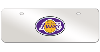 LOS ANGELES LAKERS NBA (NATIONAL BASKETBALL ASSOCIATION) COLOR EMBLEM 3D MIRROR MID-SIZE LICENSE PLATE
