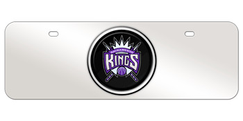 SACRAMENTO KINGS NBA (NATIONAL BASKETBALL ASSOCIATION) COLOR EMBLEM 3D MIRROR MID-SIZE LICENSE PLATE