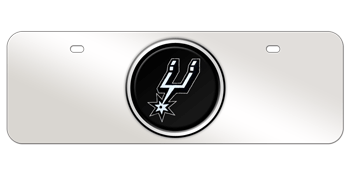 SAN ANTONIO SPURS NBA (NATIONAL BASKETBALL ASSOCIATION) COLOR EMBLEM 3D MIRROR MID-SIZE LICENSE PLATE