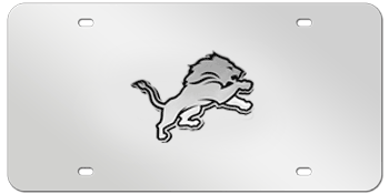 DETROIT LIONS NFL (NATIONAL FOOTBALL LEAGUE) CHROME EMBLEM 3D MIRROR LICENSE PLATE