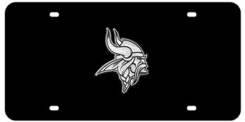 MINNESOTA VIKINGS (NATIONAL FOOTBALL LEAGUE) CHROME EMBLEM 3D BLACK LICENSE PLATE