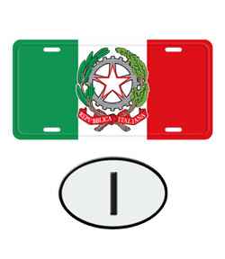 Engraved Personalized Italian Flag License Plate Auto Tag