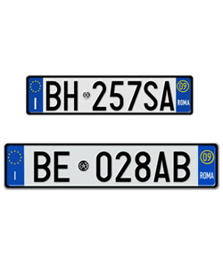 Italy Modern License Plates