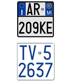 Italy Motorcycle License Plates