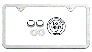 SLEEK DESIGN CHROME STAINLESS STEEL 2-HOLE LICENSE PLATE FRAME