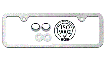 SLEEK DESIGN CHROME STAINLESS STEEL MID-SIZE LICENSE PLATE FRAME