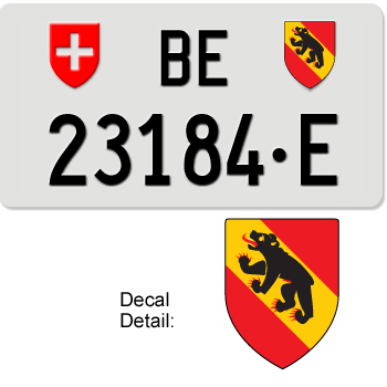 SWITZERLAND(BERN) SWISS SQUARE LICENSE PLATE -- 