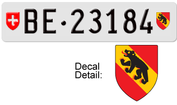 SWITZERLAND(BERN) SWISS LICENSE PLATE -- 