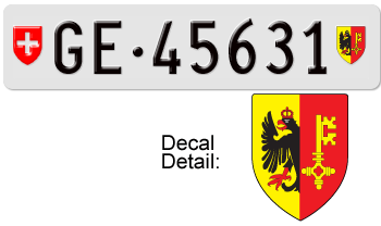 SWITZERLAND(GENÃˆVE - GENEVA) SWISS LICENSE PLATE -- 