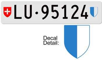 SWITZERLAND(LUCERNE) SWISS LICENSE PLATE -- 