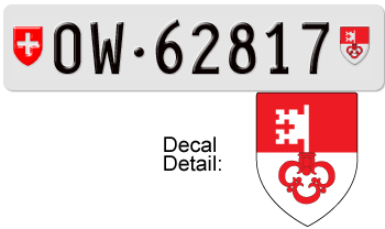 SWITZERLAND(OBWALDEN) SWISS LICENSE PLATE -- 