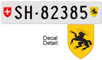 SWITZERLAND(SCHAFFHAUSEN) SWISS LICENSE PLATE -- 