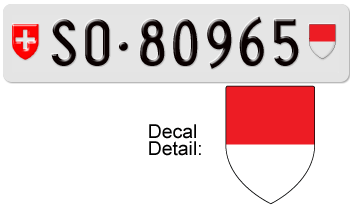 SWITZERLAND(SOLOTHURN) SWISS LICENSE PLATE -- 