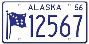 1956 ALASKA STATE LICENSE PLATE--EMBOSSED WITH YOUR CUSTOM NUMBER