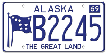 1969 ALASKA STATE LICENSE PLATE--EMBOSSED WITH YOUR CUSTOM NUMBER
