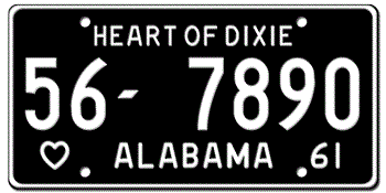 1961 ALABAMA STATE LICENSE PLATE - EMBOSSED WITH YOUR CUSTOM NUMBER