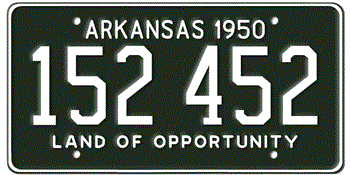 1950 ARKANSAS STATE LICENSE PLATE--