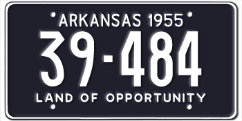 1955 ARKANSAS STATE LICENSE PLATE--