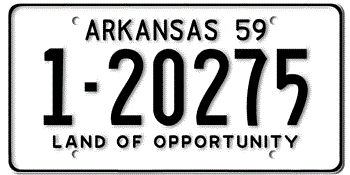 1959 ARKANSAS STATE LICENSE PLATE--EMBOSSED WITH YOUR CUSTOM NUMBER