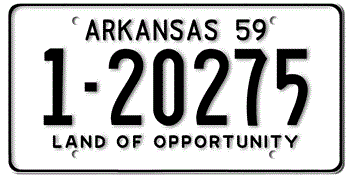 1959 ARKANSAS STATE LICENSE PLATE--